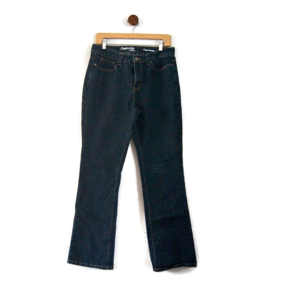 CHADWICKS Of Boston Jeans Size 10 Dark Wash Denim Classic Bootcut Denim